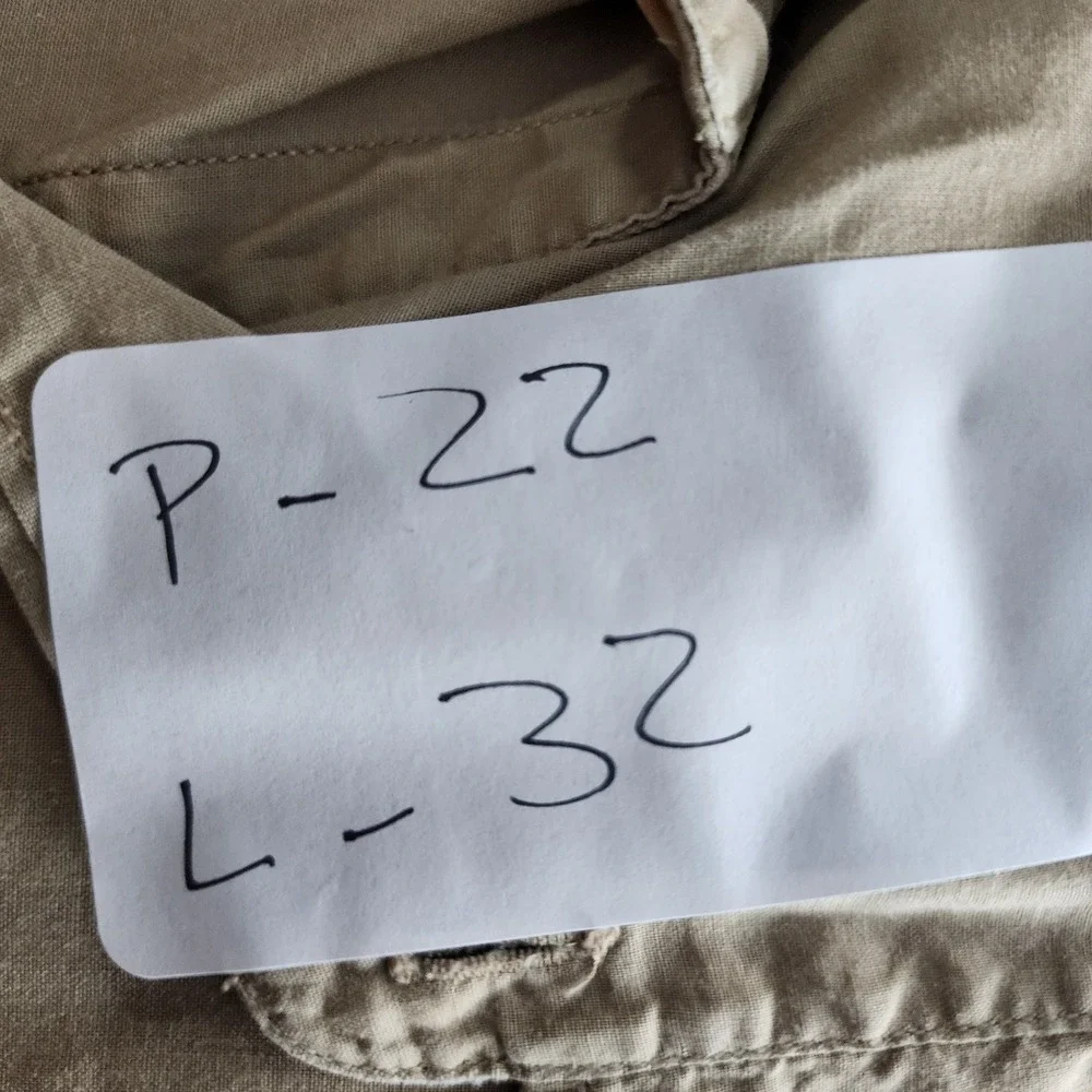 Polo Ralph Lauren Military Shirt‎ Mens L Kauai 35 Stencil Khaki Safari Epaulets